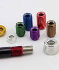 Through Axle Trainer 147 For Roaddisc Rear Wheel Set With M12 1.0 1.5 1.75 Variants showing colored thread options