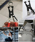 3 Piece CV Joint Boot Clamp Pliers Set With Hose Clamp Pliers Ear Type Pliers And Fuel Line Pliers for most cars shown in use.
