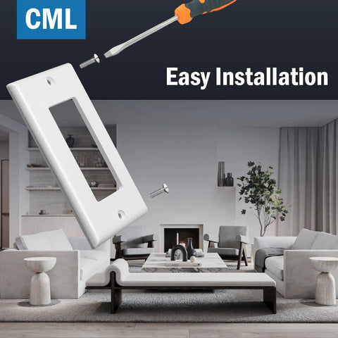Decorator Wall Plates 50 Pack Outlet Covers For 1-Gang Switches 2.76 X 4.5 Standard Size White UL Listed Impact Resistant