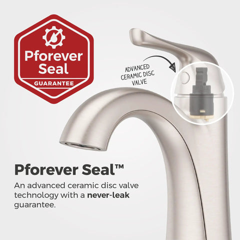Detail of advanced ceramic disc valve on a One Hole Single Handle Bathroom Sink Faucet In Brushed Nickel With Push And Seal Drain