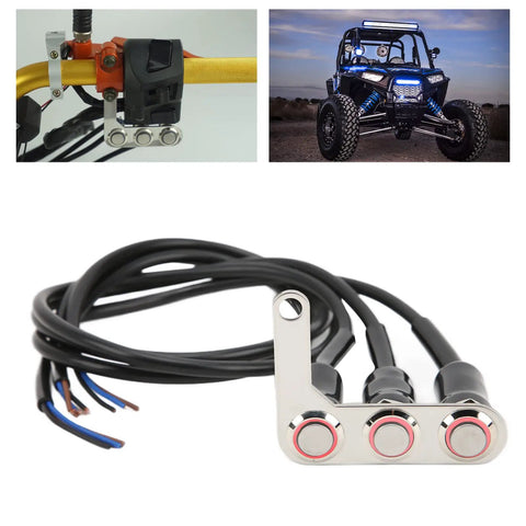 LED Illuminated Handlebar Switch With Stainless Steel Horn, Headlight, And Spot Lamp Control For Motorcycle ATV Dirt Bike Electric Bike