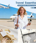 Travel Bottle Set With Case Four 2oz TSA Approved Containers Leak Proof Design near airplane on runway