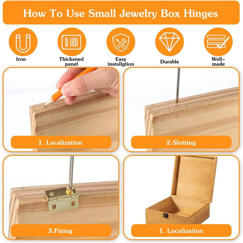Step-by-step guide using Complete Mini Brass Folding Hinge Set With Screwdriver And 240 Screws 120 Gold And 120 Silver.