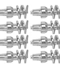 Rock Solid Tungsten Steel Tire Studs 50 Pack Anti Slip Snow Screws for Winter Ice Traction, close-up of 10 metal snow screws.