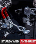 8 Pack Heavy Duty Toggle Latch Clamp With Lock Hole, 550 Lbs Holding Capacity, Adjustable Range From Three And Three Quarters Inches To Four And One Half Inches, Ideal For Smoker Lid, Jig, Tool Box Or Case, Includes Forty Screws