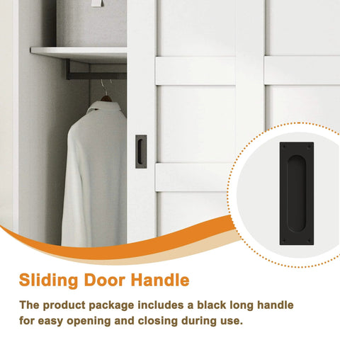 White Paintable MDF Double Five Panel Closet Sliding Doors With Hardware Kit, Pre Drilled Panels, 60 By 80 Inches, Barn Style Double