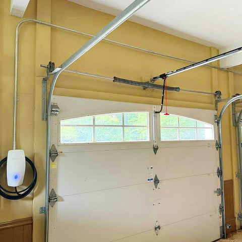 Installed Heavy Duty Garage Door Track Kit With Curved Horizontal And Vertical Rails Connector Set Includes R12 And R15