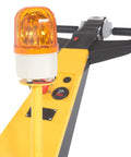 Rock Heavy Duty Electric Powered Tugger 7k Super Tough Motor with orange flashing light for safety during airport hauls.
