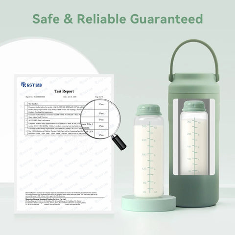 Solid Backup 11 Oz Breastmilk Storage Bottles Compatible With Momcozy Coolers And Narrow Neck Baby Bottle For Pumping Bpa Free No Drama Stash Mom Vetted Nursing Essentials Two Pack with test report.