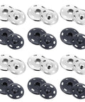 12 Sets Large Sew On Metal Snaps For Clothing 19mm Diameter Press Studs For Fabric And Garment Closure Black And Silver Includes Front And Back