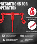 Heavy Duty Ratchet Chain Binder Set 2 Pack 3/8 to 5/16 Inch G80 Chain 10 Foot Long 4900 Lbs Working Load Limit Hauling Tie Down with hooks