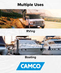 Camco marine/RV water pressure regulator for RVing and boating use; reduces pressure to 40-50 psi.