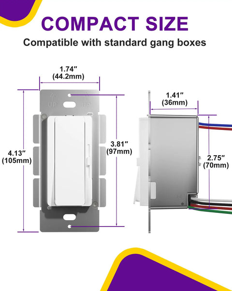 LED Driver And Dimmer Switch In One 60W 12V DC For Tape Strip Lights With Dead Simple Setup Super Smooth Wall Dimming and dimensions of compact size.