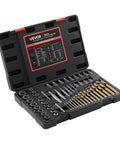 Grab And Go Heavy Duty 54 Piece Screw Extractor Set With Metric And Sae Bolt Nut Extractors Spiral Drill Bits Adapters in sturdy case.