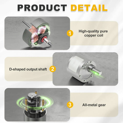 Product details of Beefy 6V 35RPM High Torque DC Gear Motor With D Shaped Output Shaft Micro Speed Reducer For CNC Machines.