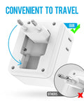 Close-up of the 7-In-1 Foldable European Travel Plug Adapter showing foldable prongs for convenient travel use.