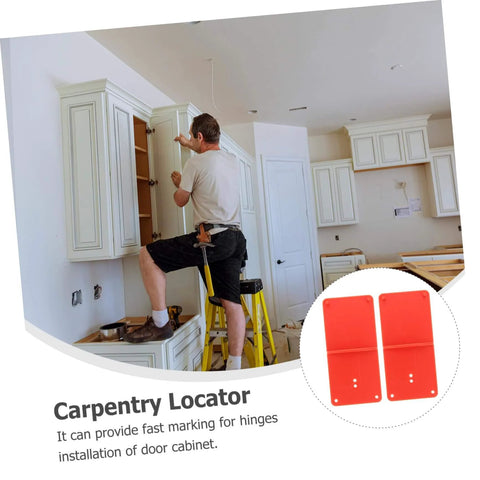 Carpentry Hinge Positioning Tool Set Pro Grade With Adjustable Hole Locator For Cabinet Doors Precise Angle Drilling 2 Pack
