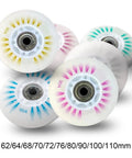 Assorted Dope LED Light Up Inline Skate Wheels Set With Magnetic Core And Bearings For Indoor And Outdoor Use 90A 90mm