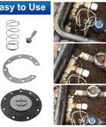 Front view: Niahm sprinkler diaphragm replacement kit for Irritrol 205 series (diaphragm, gasket, spring, screw)