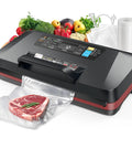 95KPa Vacuum Sealer Machine For Food Auto With Dual 12mm Heat Seal 10 In 1 Modes sealing raw meat with vegetables nearby