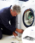 Man fixing washing machine using Internal Tooth Lock Washers Set, 340 Pcs Black Assortment Kit, 7 Sizes.