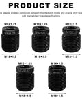 Five Piece Aluminum Gear Shift Knob Adapter Kit For Easy Install Fits M8 M10 M12 Threads By 1.25 And M10 M14 By 1.5 for Car