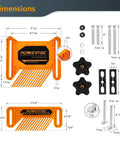 Feather Board Set For Table Saw, Router Table, And Bandsaw, 4 Piece Combo Kit With T-Track And Miter Slot Fit, hardware dimensions