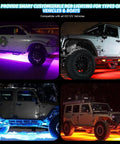 RGB LED Rock Lights Kit For Jeeps Trucks UTV RZR SUV Offroad Cars Waterproof IP68 160 SMD Underglow at night