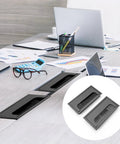 Rectangular Cable Grommet For Desk Wire Management Metal Hole Cover Aluminum Alloy Rust Proof Black 160mm By 80mm Total Size