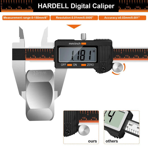 6 Inch Digital Caliper With Large LCD Screen Stainless Steel Measuring Tool Inch And Millimeter Conversion Electronic Micrometer Caliper Auto Off Waterproof And Shock Resistant Ruler And 2 Batteries Built Tough For Real World Use displaying 11.81 mm measurement in use.