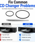 CD Player Belt Replacement Kit For Sony 5 Disc CDP CE245 CE275 CE345 CE375 CE545 CE575 CDP C741 MCE CX80K With Tweezers Durable Japanese Rubber Belts For Smooth Playback And Easy DIY Repairs, two belts shown