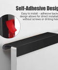 6 Pack Self Adhesive Drawer Pulls Black 5.9 Inch Back Mount Finger Edge Cabinet Handles No Drill Hidden Stick On