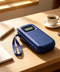 Cooler Travel Case With Digital Temperature Display On The Go Compact Insulated Bag Measuring 22 By 10 By 6 Cm on a desk