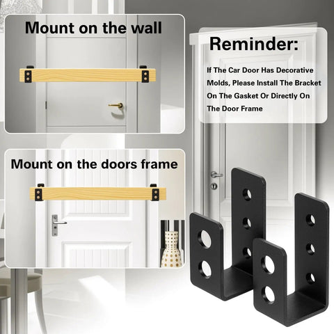 Heavy Duty 2x4 Door Barricade Brackets Kit With Screws And Anchors For Home Shed Barn Garage Doors Open Bar U Bracket Fits 2x4 Lumber Secure Your Entry No Fuss Install No Drill Required on wall and door frame
