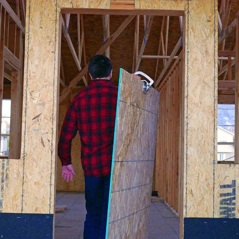 One Hand Plywood And Sheetrock Panel Carrier For Easy Lifting, Heavy Duty 200 Lb Capacity, Fits Two Sheets, Ergonomic Back Saving Design For DIYers And Pros Handling Drywall And Panels