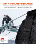 N-Ferno 6466 Workhorse Heavy Duty Winter Work Jacket With Insulated Quilted Sleeves, 3M Thinsulate, black jacket detail
