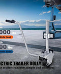 350W Electric Trailer Dolly With Aluminum Jockey Wheel, Heavy Duty Steel Frame, Adjustable Height, Puncture Resistant Tires, Portable Caravan And Boat Trailer Mover For Easy Loading, Parking And Warehouse Use, max 5000 lbs
