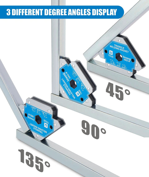 110 Lbs Magnetic Welding Clamps with 45°, 90°, 135° angles for precise welding.