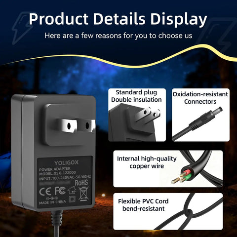Universal 2 Amp AC Adapter For Computerized Telescopes Replacement Power Supply With 10ft Cable Black with product details