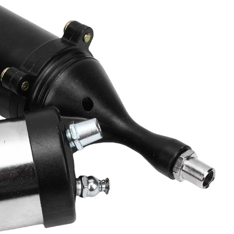 Close-up of the nozzle on a Pneumatic Grease Gun Kit With 18 Inch Flexible Hose And 5.5 Inch Extension Tube Heavy Duty Grip