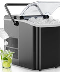 Countertop Ice Maker With Handle Auto Clean Portable Ice Maker 26 Lbs In 24 Hours 9 Ice Cubes In 6 Minutes Two Ice Cube Sizes
