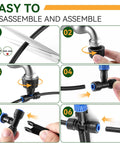 Steps to assemble 65 Feet Greenhouse Watering System with Adjustable Misting Nozzles, Quick Connect Two Way Faucet Adapter