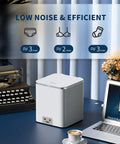 Portable Ultrasonic Washing Machine Mini Underwear Washer Compact Laundry Device With USB Power on desk with laptop