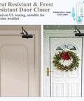 Built Tough Grade 2 Automatic Door Closer Providing Heavy Duty Hydraulic Power And Easy Size 3 Adjustment For Rock Solid Residential And Commercial Applications Available In Matte Black on an entrance door during winter.