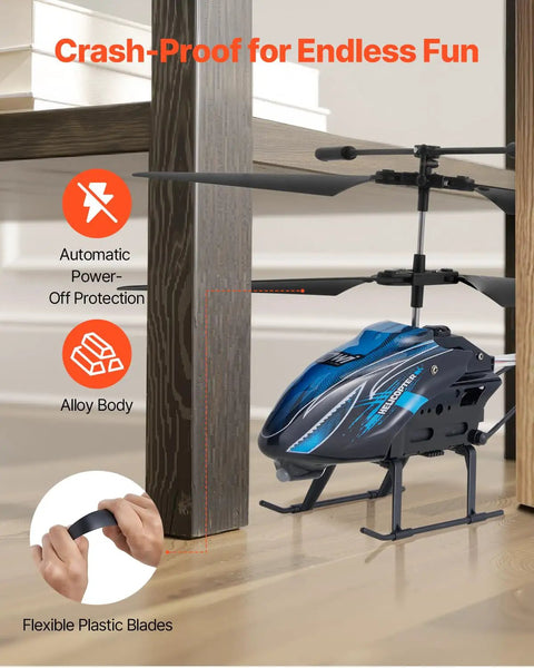 Beginner Friendly RC Helicopter With One Key Takeoff And Landing, alloy body, flexible blades, Kid Safe Toy For Ages 8 And Up