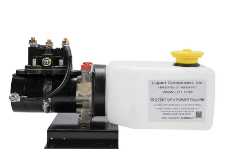 All In One Hydraulic Power Unit Replacement Kit With 2 Quart Pump Reservoir And Trombetta Solenoid For Trailer Lifts, Includes Battery Cable And Hardware, White Or Black Cap May Vary, Ready To Install