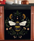 Autumn Bee Dishwasher Cover Magnetic Sticker 23x26 Inch Floral Flower Wasp Decor For Magnetic Panels Kitchen Makeover