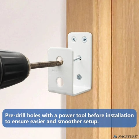 Installing Two Pack Heavy Duty Beefy 2x4 U Bracket Door Brace Reinforcement Plates With Screws Wall Mount Security Bar Holder