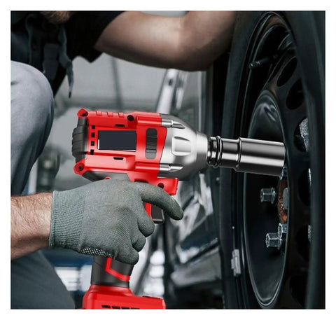 Brushless Cordless Impact Wrench With High Torque Electric Power Tool Perfect For Heavy-Duty Car Repair Woodworking And Scaffold Work Lightweight Design Offers Powerful Spin For Any Tough Bolt Project