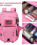 Pink 45L MOLLE Assault Backpack With Bottle Holder And D Rings 3 Day Tactical Rucksack For Camping And Mil Grade Use